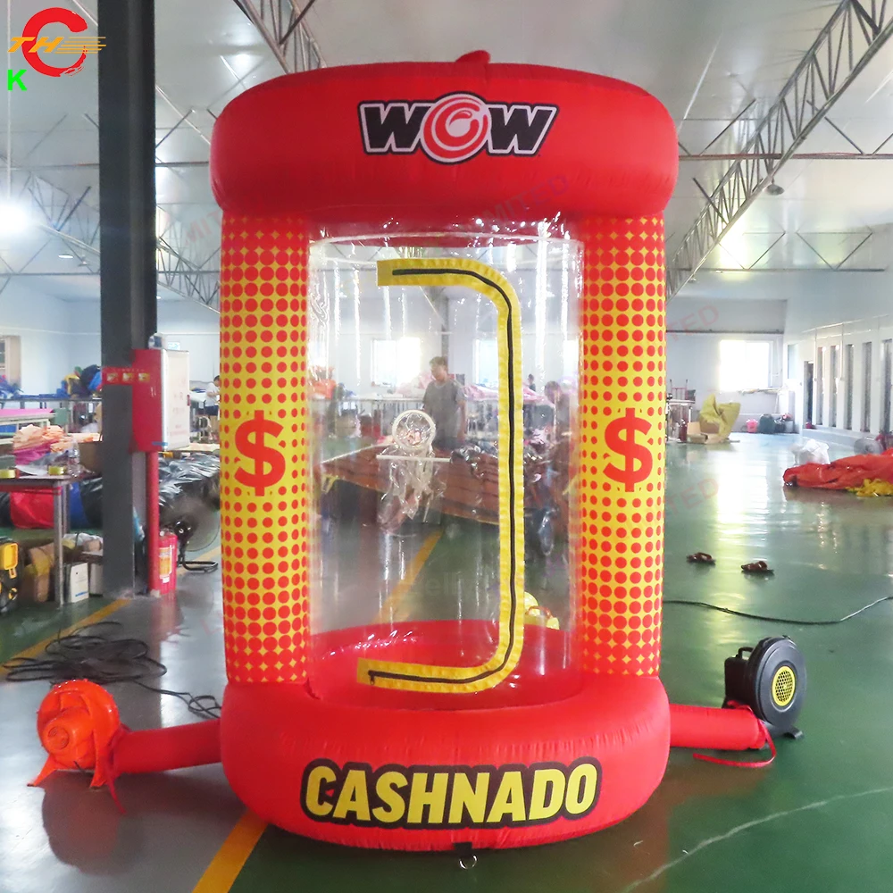 2.3x1.6m Inflatable Cash Booth Inflatable Money Grab Box Grad Bubble House for Business Advertising Promotion