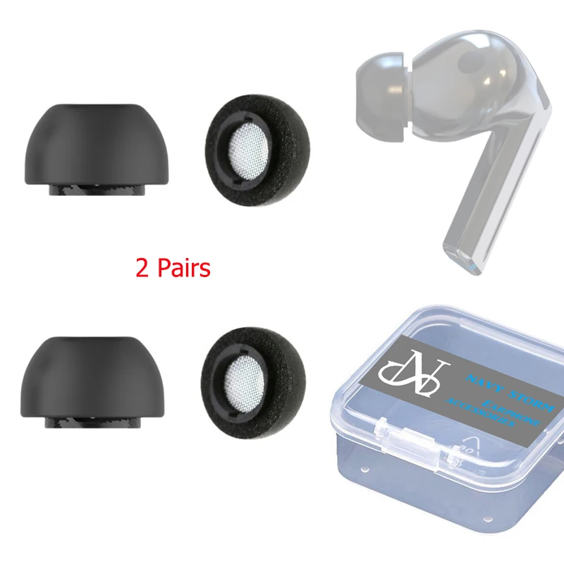 2 Pairs Memory Foam Eartips for Samsung Galaxy Buds 3 Pro Ear Tips Soft Comfortable Fits in Charging Case Reduce Noise Earpads