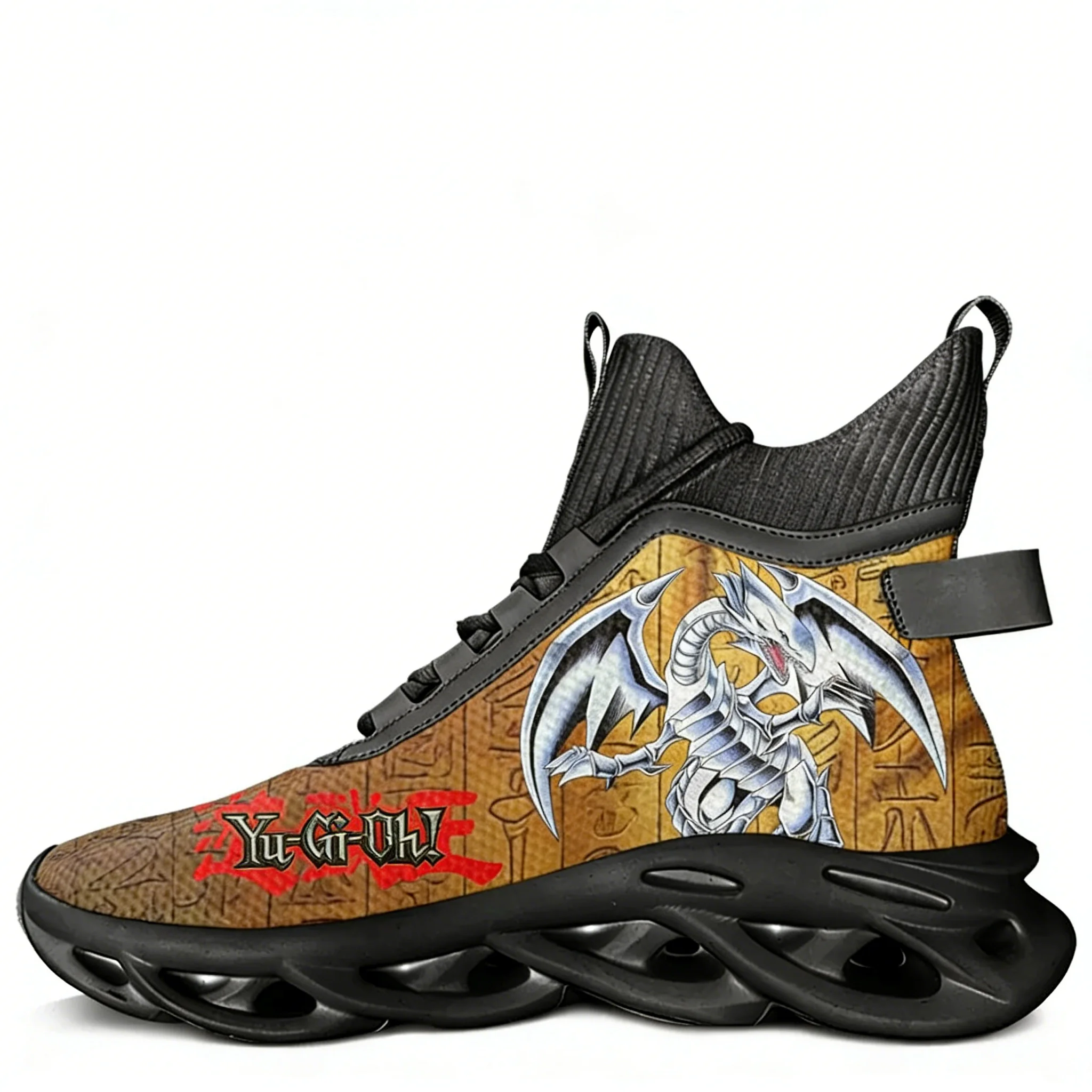 

Yu Gi Oh Аниме Высокие кроссовки на плоской подошве Yugi Muto с принтом Мужская и женская спортивная походная дорожная обувь Кроссовки для бега Дорожная обувь на заказ