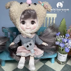 Ob11 BJD Doll Mini Dolls For Girls Animal Clothes Accessories 1/12 Toy Baby 3D Big Eyes Beautiful DIY Toys Dress Up Free Gift