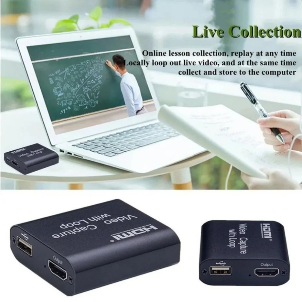 ループ付きビデオキャプチャカード,USB 2.0, HDMI互換,ライブストリーミングボックス,PS4, Xbox,ゲーム,DVD,カメラ,4K