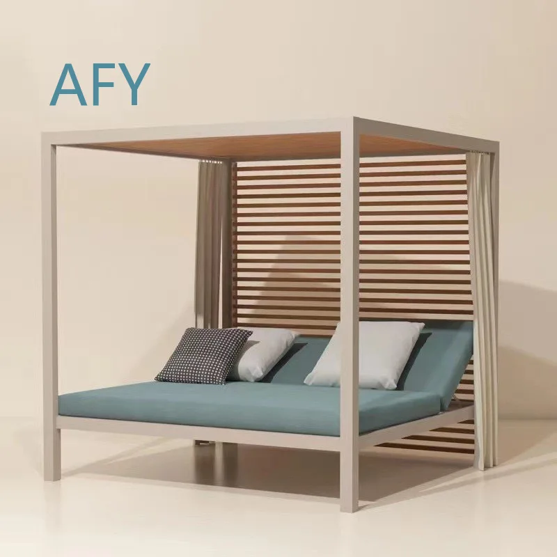 Aluminum Outdoor Lounge Chair for Resort Hotel Sunroom Vacation Rental Poolside Waterproof UV Protection Lounger