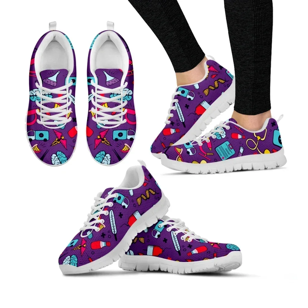 Nurse Casual Shoes White Ambulance Medical Equipment Sneakers First Aid Printing Summer Breathable Mesh Sneakers