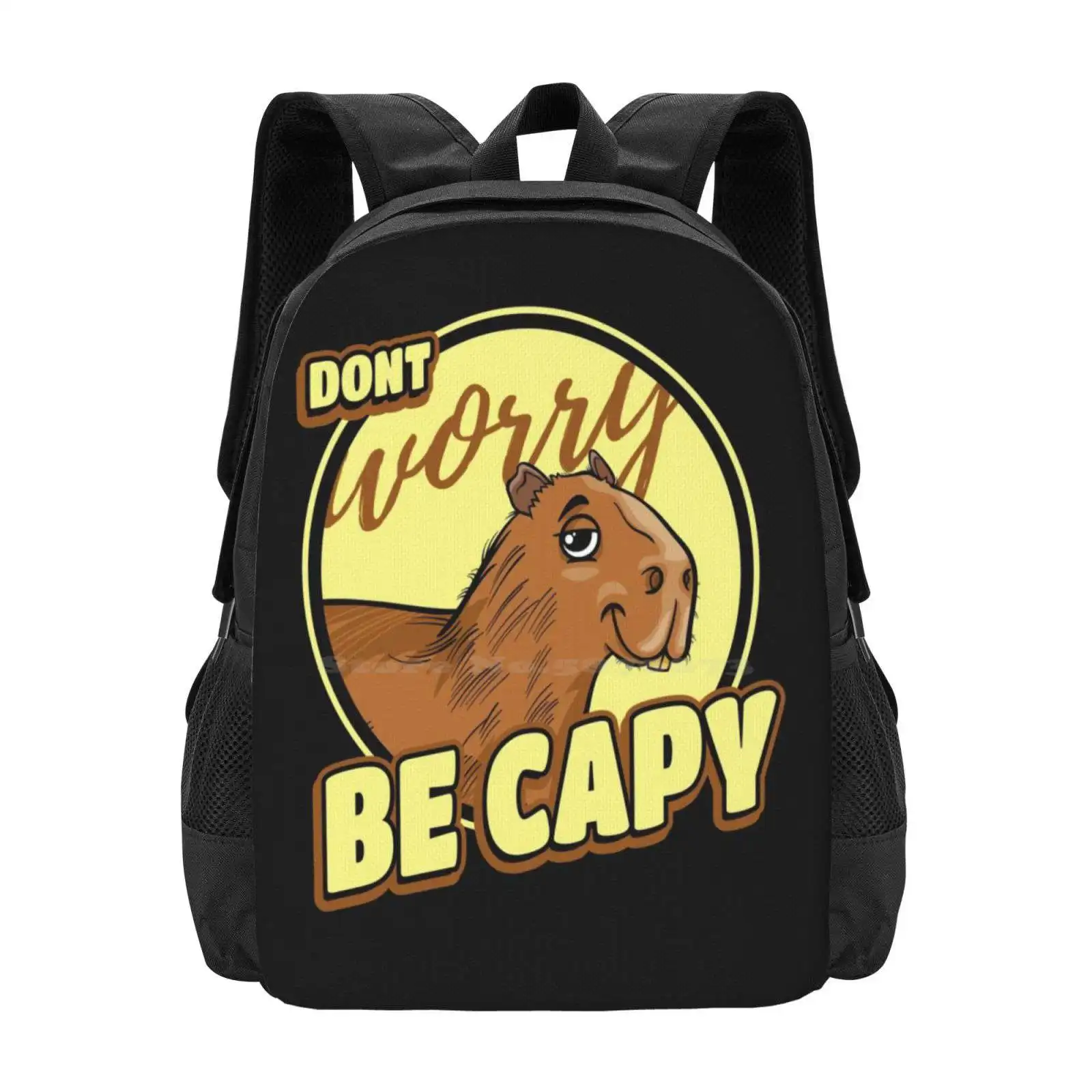 Capybara Retro Capibara Hot Sale Schoolbag Backpack Fashion Bags Capybara Retro Capibara Carpincho Guinea Pig Giant Rodent