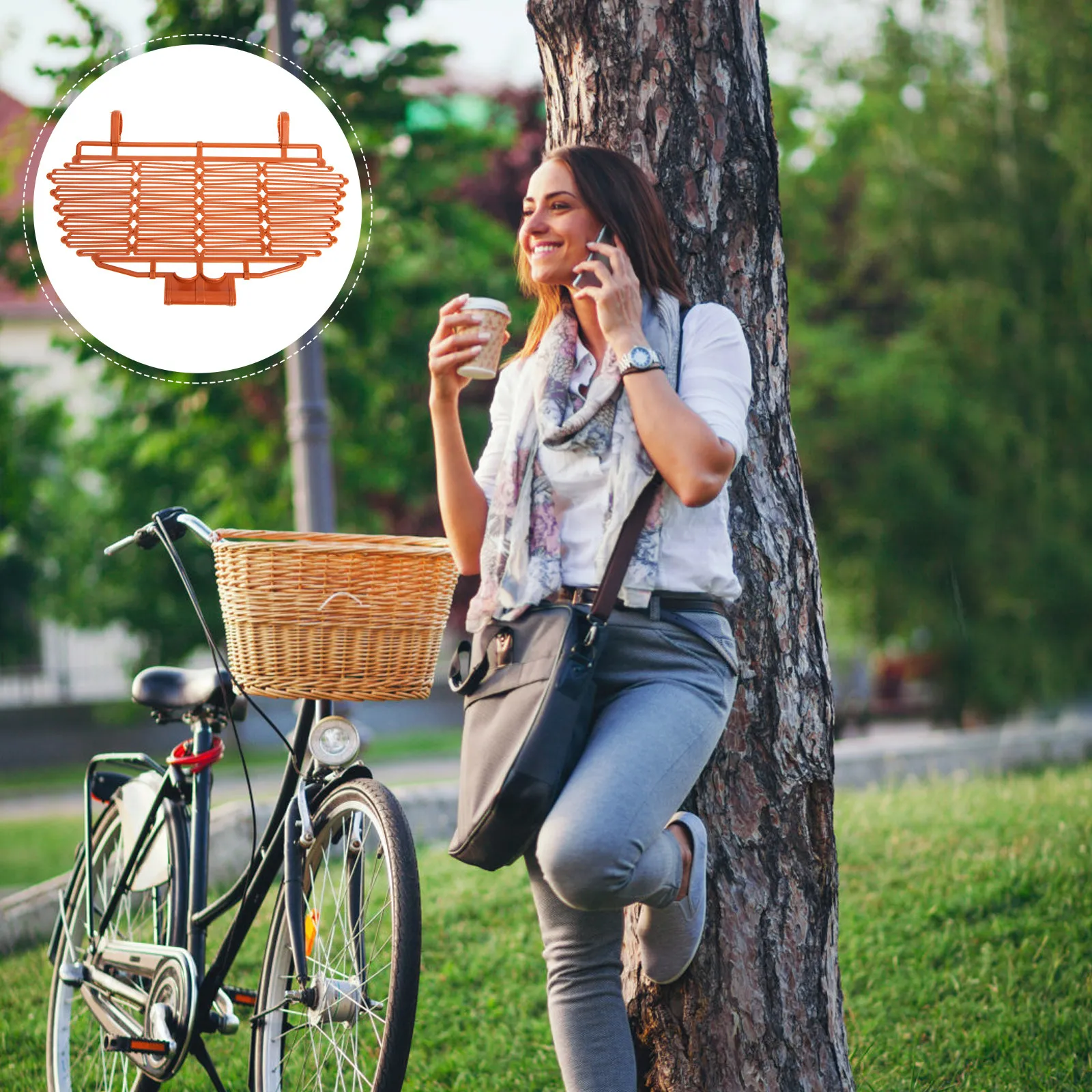 

Bike Basket Cover Lightweight Plastic Sturdy Front Basket Lid Protective Cover for Bike Luggage Sundries Storage