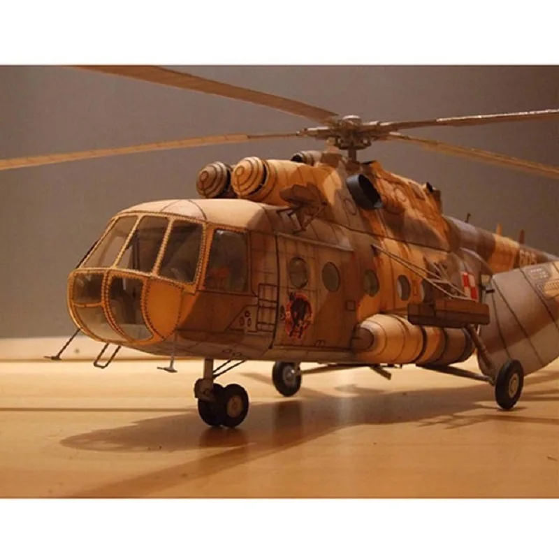 1:33 Polish Mi-17 Medium Helicopter Paper Model Transport Helicopter Handcraft Paper Model Papercraft Collection Home Decoration