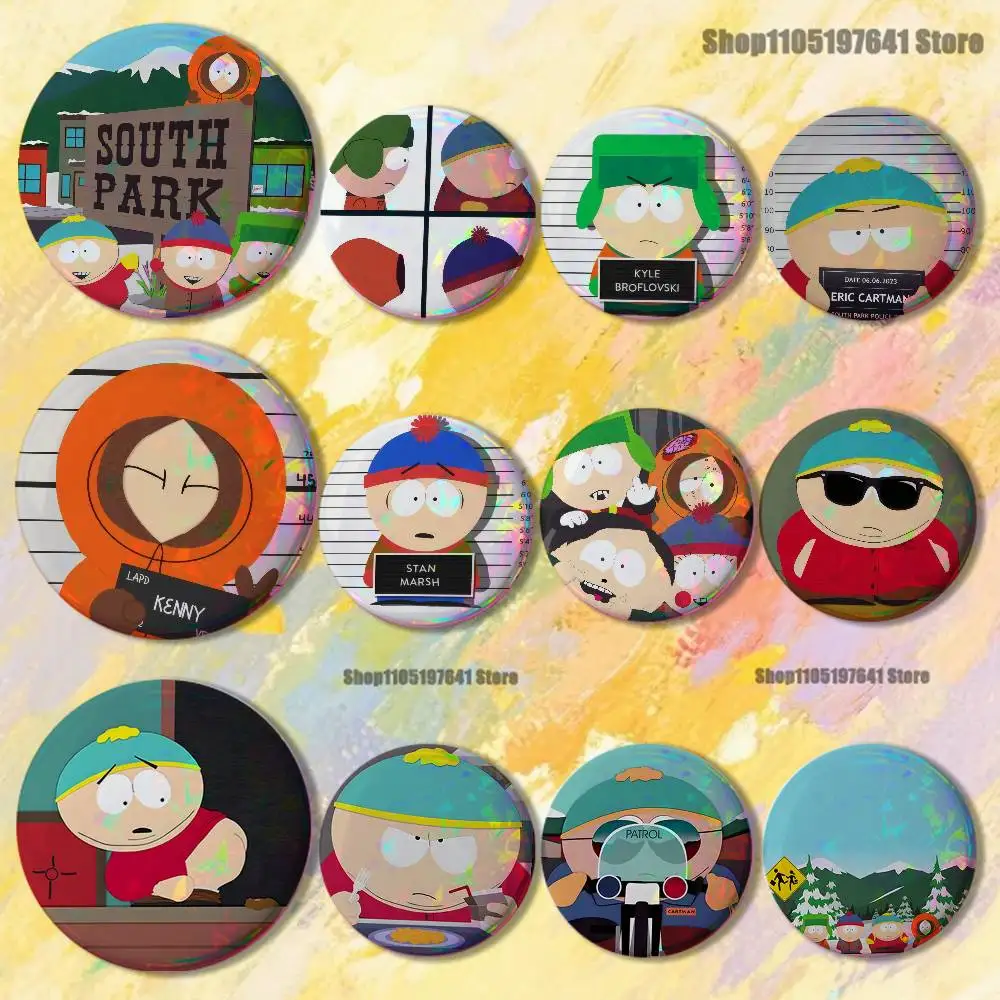 

Cartoon S-South P-Park-S Badges Button Round Creative Pin Brooch Badge Bag Decor Accessories Fans Collect Friends Gifts