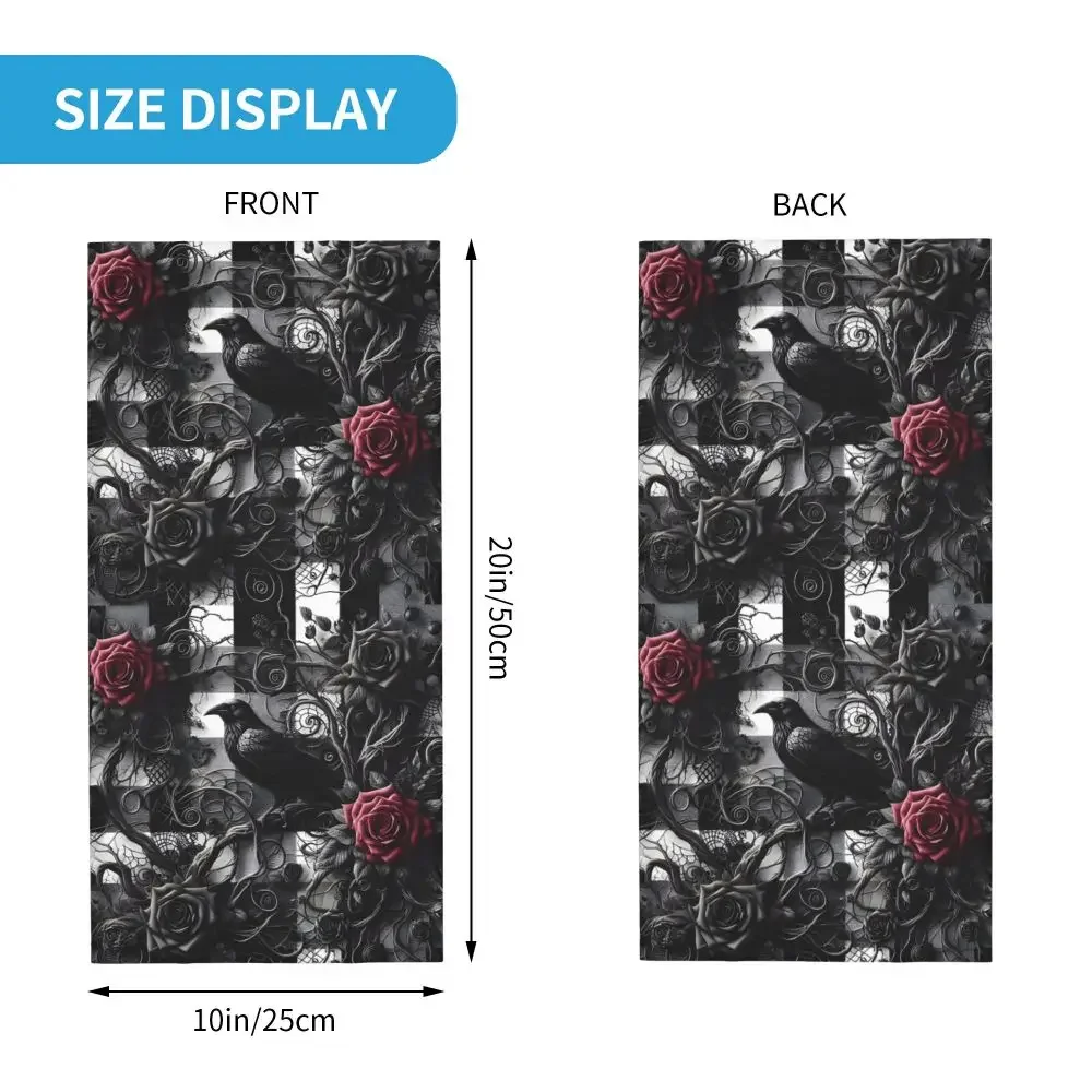 الغراب والورود باندانا غطاء الرقبة التفاف وشاح بالاكلافا ركوب الدراجات للجنسين الكبار تنفس