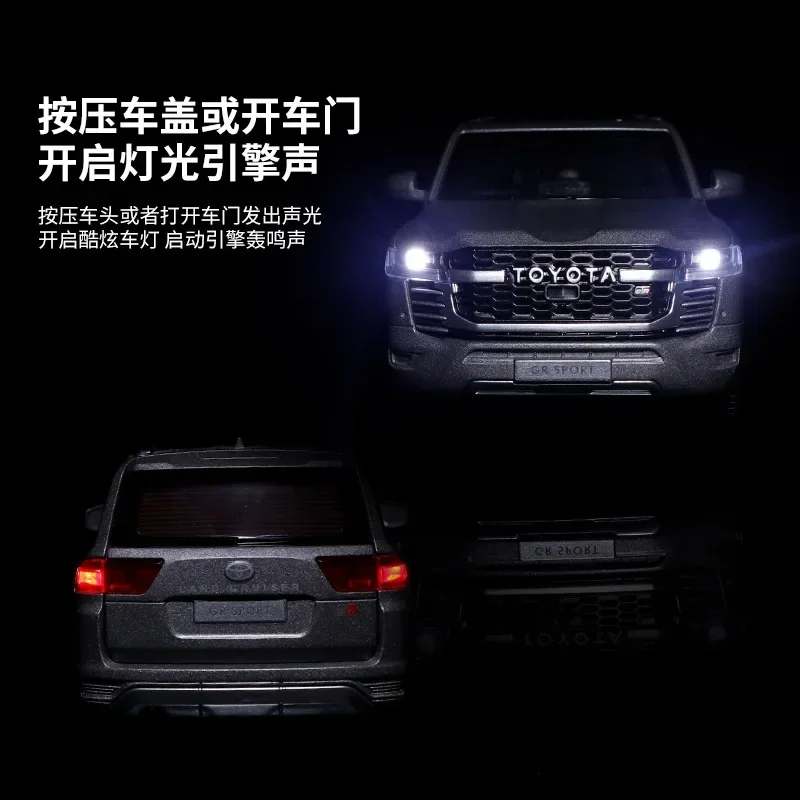 1:32 Toyota LAND CRUISER LC300 High Simulation Diecast Metal Alloy Model car Sound Light Pull Back Collection Kids Toy Gift A651