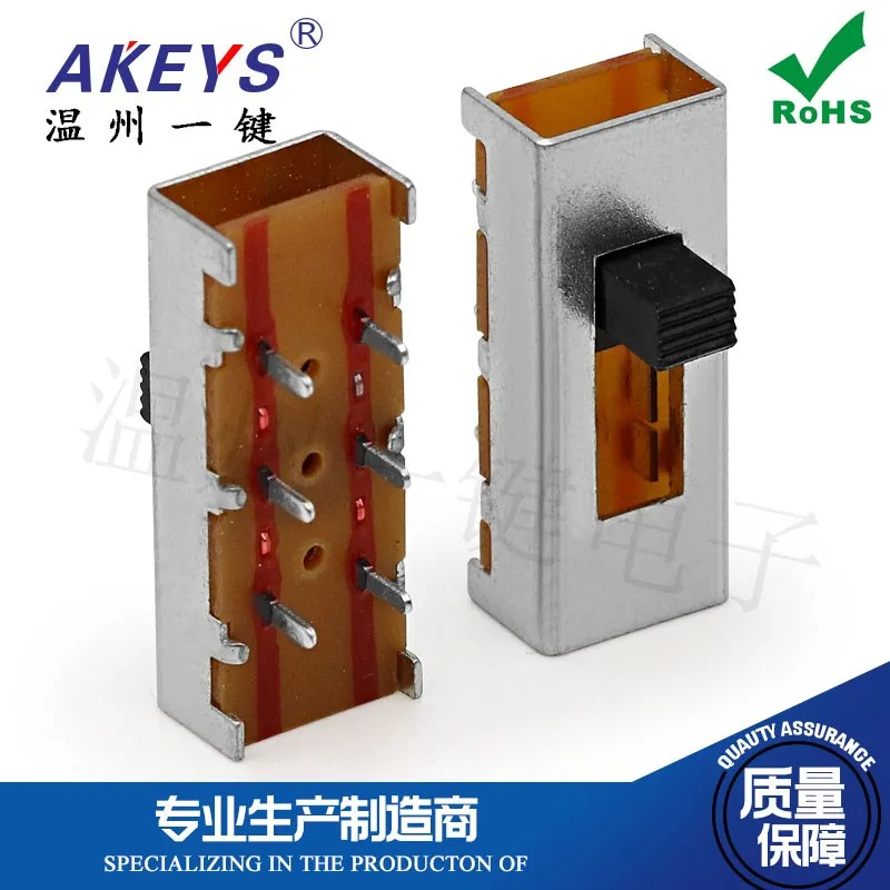 

10 шт. SS-23J02 горизонтальная ручка типа тумблер двухрядный прямой штекер фен тумблер раздвижной 6 футов 3 шестерни