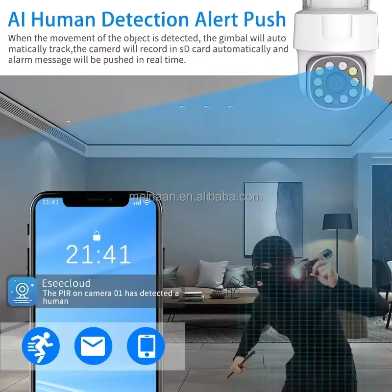 OEM 8MP Eseecloud 8CH exterior POE Video vigilancia PTZ cámara CCTV NVR Kit sistema de seguridad POE sistema de cámara IP