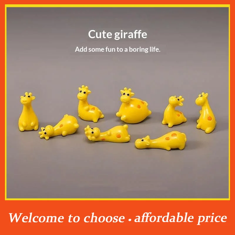 {}Mini Resin Giraffe Miniatures For Garden Home Decoration Zoo Animal Figures Micro Landscape Ornaments Accessory