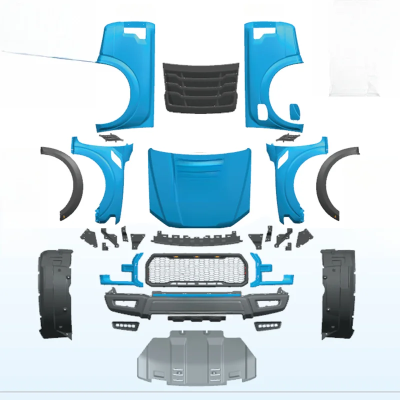 High Quality 4X4 Front Bumper Facelift Body Kit For Ranger T6 T7 T8 Upgrade To F150 Raptor