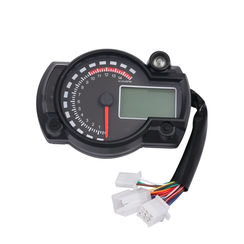 Universal Motorcycle Lcd Digital Meter Odometer Tachometer Speedometer 14000RPM Gauge With Bracket