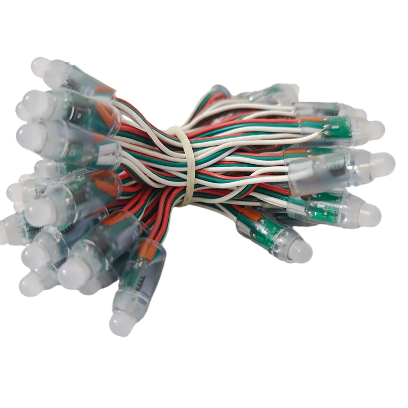 DC5V 50pcs WS2811 Pixels Digital Addressable LED String Lights Waterproof RGB Full Color 12mm DC 5V for Christmas design