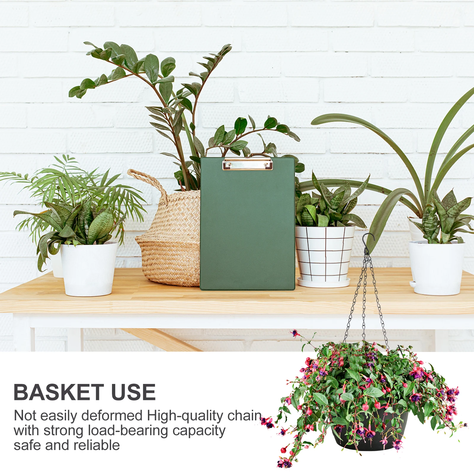 

4 шт. железные подвесные цепочки для цветочных корзин, кашпо, сильные удерживающие способности, простая установка, экономичное декоративное использование