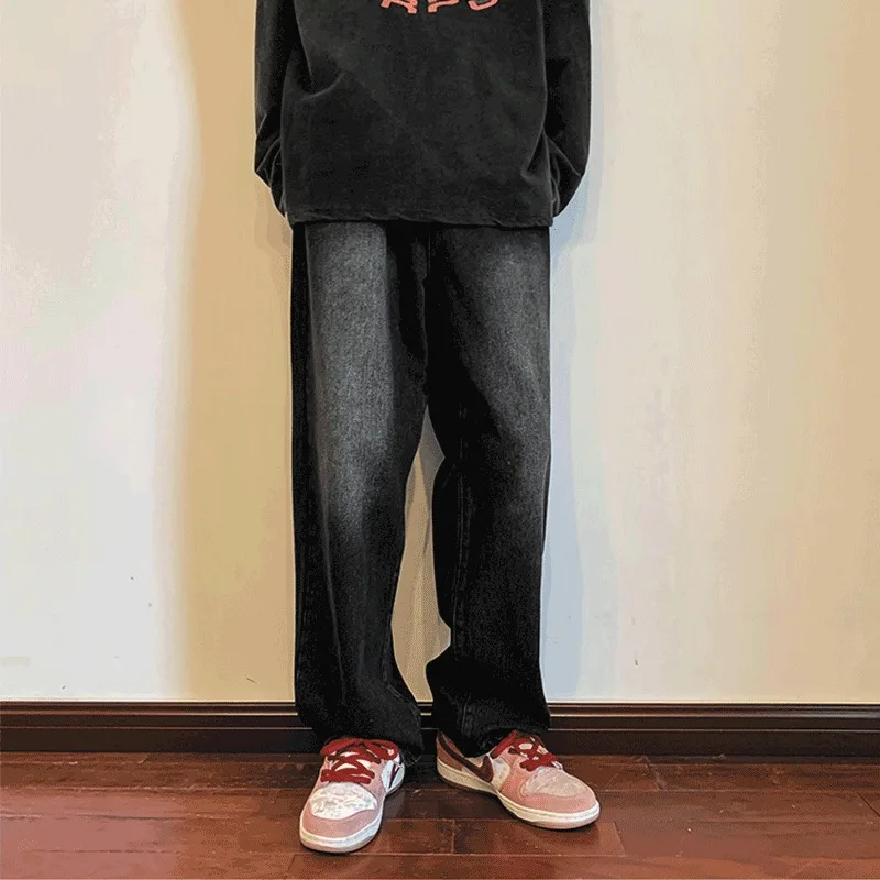 

Мужские джинсы свободного кроя с широкими штанинами, повседневные, из денима, оверсайз