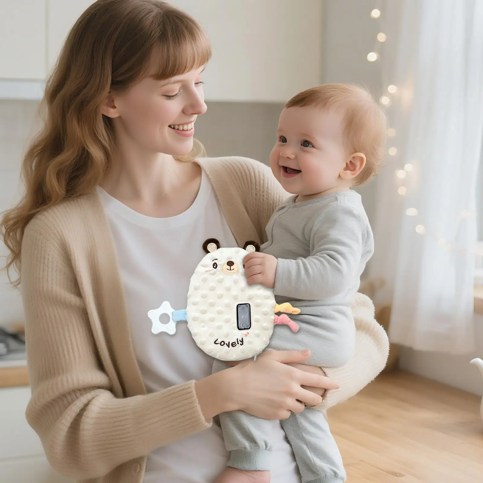 Chupete para bebé, chupete vibratorio para dormir con dibujos animados para niños pequeños, modos de vibración ajustables, muñeco de peluche para niñas pequeñas sensoriales