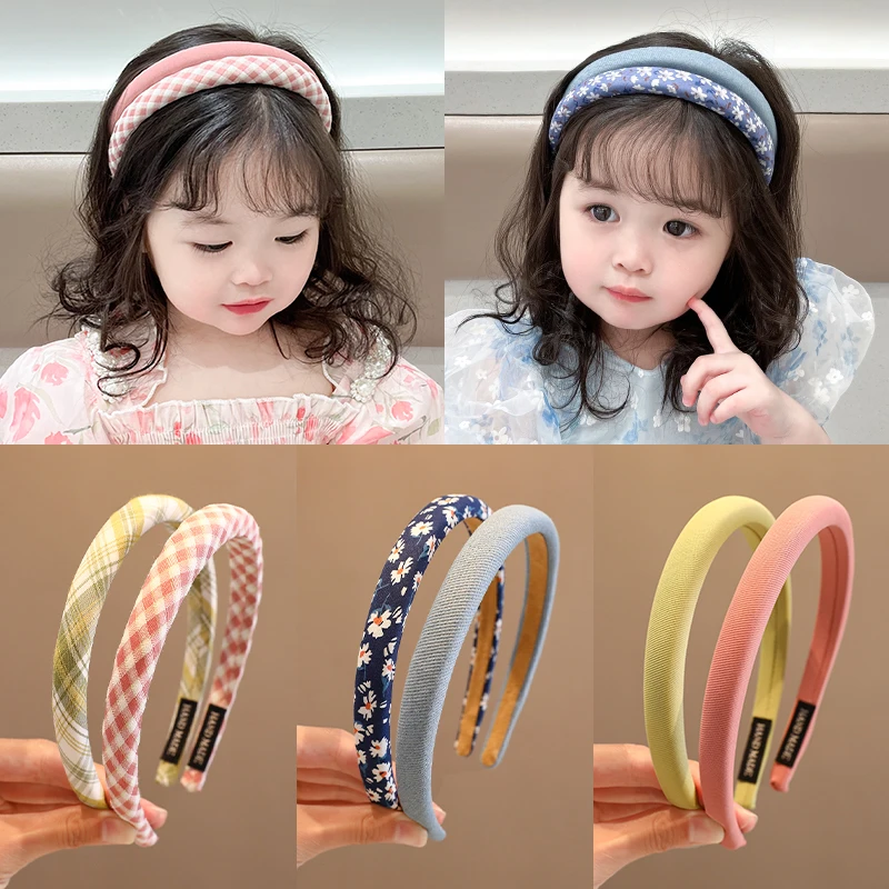 2023 New Women Girls Vintage Colors Sweet Broadside Headband Headwear Lady Hair Hoop Hairbands Female Fashion Hair Accessories