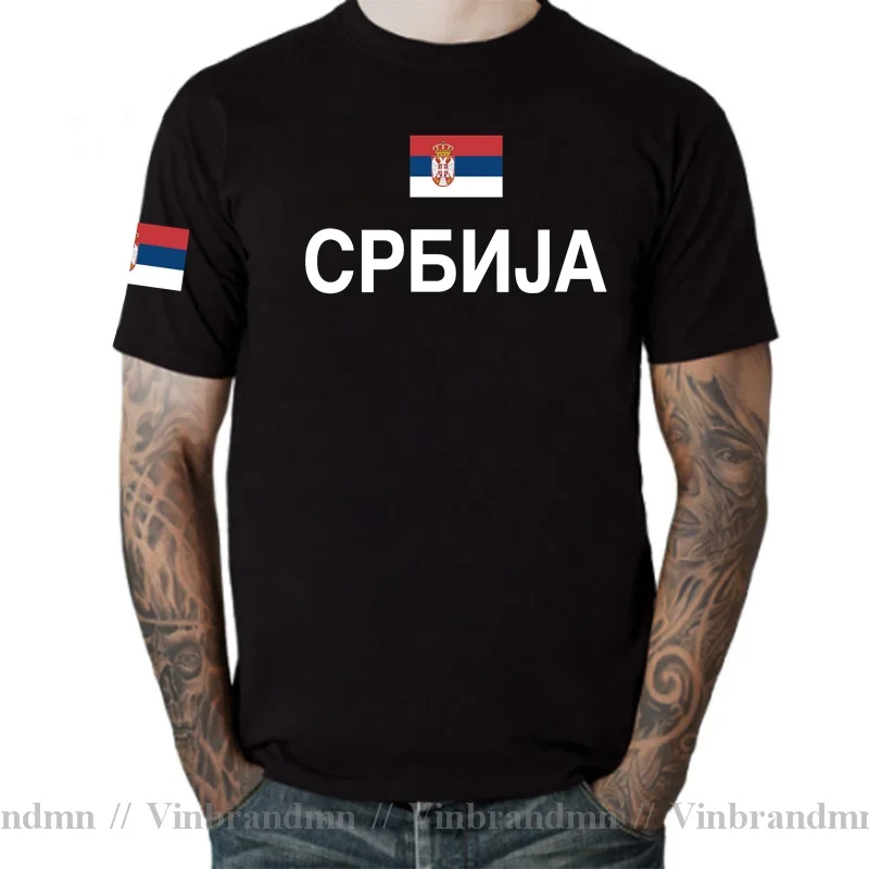 Serbia Serbian Serbs Mens T Shirts Jerseys Nation Team Tshirt 100% Cotton T-shirt Clothing Tops Tees Country Sporting SRB Srbija