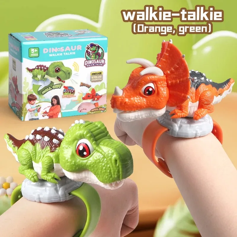 2 adet dinozor Walkie Talkie izle-tarzı kablosuz interkom çocuk eğitim oyuncaklar çocuklar için kamp açık interaktif hediye