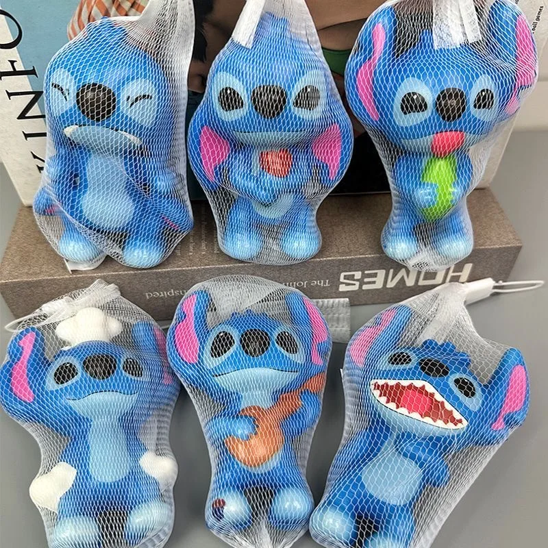 6pcs Stitch Stress Relief Toy Squeeze Toys Kawaii Figure Doll Ornaments Slow Rebound Decompression Toy Children'S Gift Wholesale