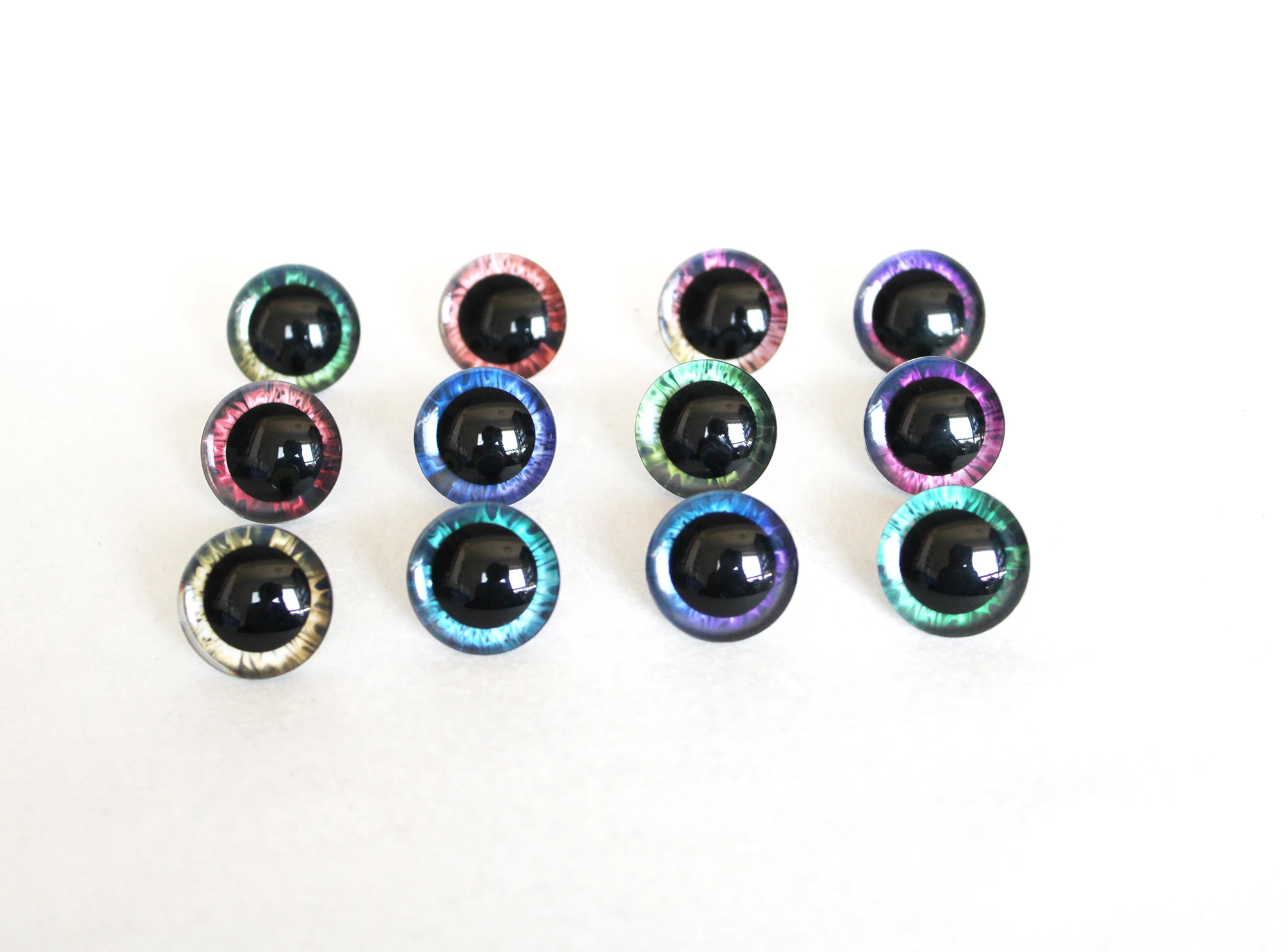 10PAIRS/LOT 9MM TO 35MM  COLORFUL 3D PUPIL toy eyes  with  back washer for diy doll ACCESSORIES-YC3