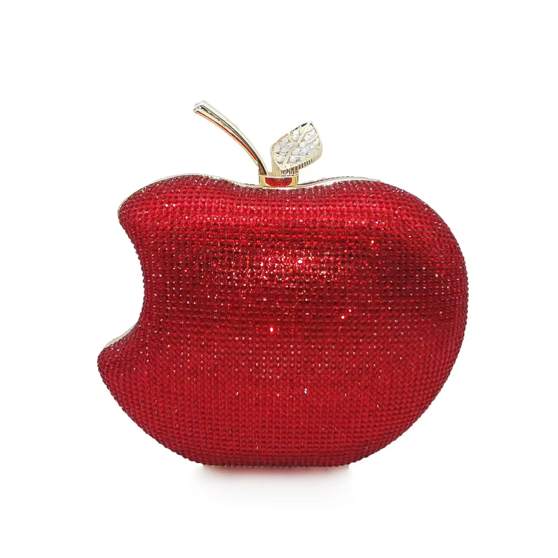 2024 Wholesale Top Rhinestone Handle Women Red Mini Rhinestone Purse Evening Bridal Wedding Bag Purse