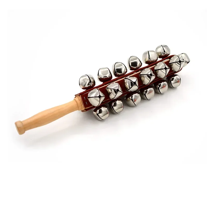 Cascabeles de mano, cascabeles de trineo de mano, agitador de madera Cascabeles de mano, cascabeles de trineo de mano, agitador de madera