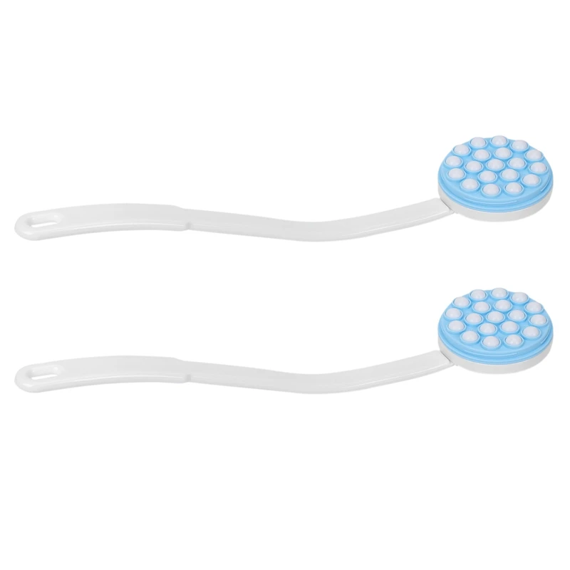 

2X Long Handled Lotion Oil Cream Applicator Head Body Leg Back Brush Scrub Massager Shower Brush Bath Supplies Tools