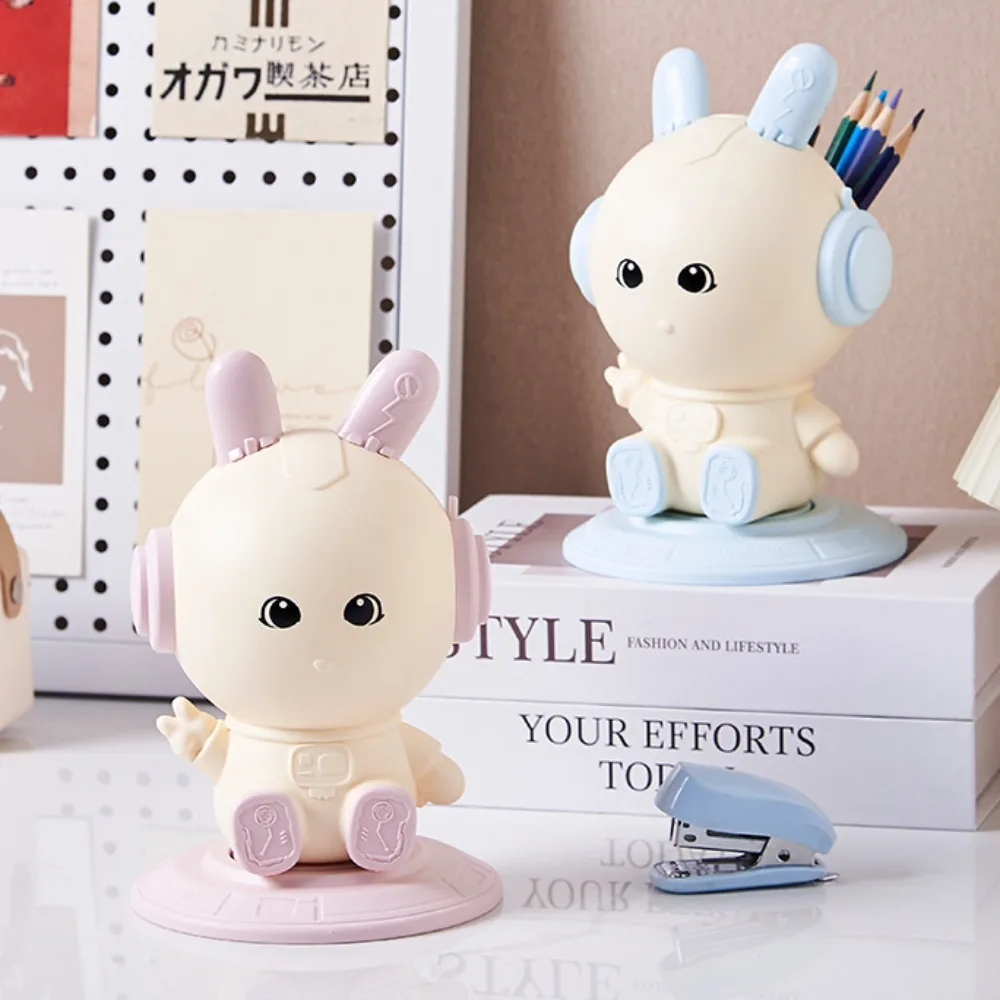 PP Rabbit Pen Holder Multifunctional Three-dimensional Stationery Storage Box Useful Oblique Insertion Makeup Brush Holder