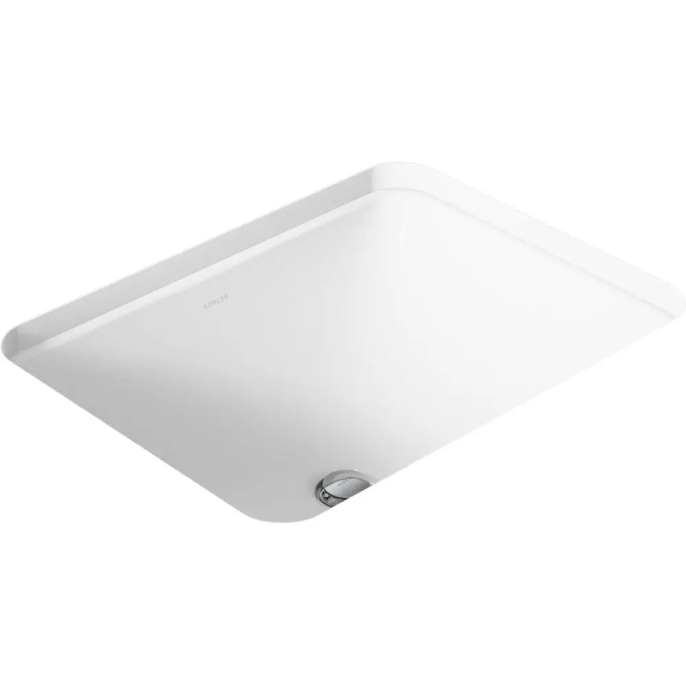 

20000-0 Caxton RecUndermount Bathroom Sink, Bathroom Vanity Sink with Overlow Drain, 20-1/4 L x 15-11/16 W, White