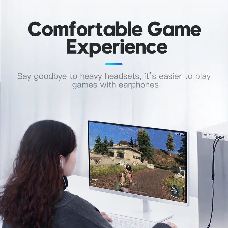 Кабель AUX Vention 3,5 мм, аудиоразветвитель, адаптер для наушников для компьютера, 1 гнездо на 2 мужских микрофона, Y-разветвитель, адаптер для гарнитуры к ПК