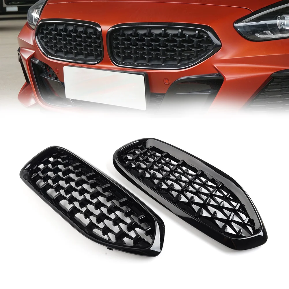 

2Pcs Meteor Style Car Front Bumper Center Kidney Grille Grill For BMW Z4 G29 20I 30I M40I 2019 2020 2021 2022 2023 Glossy Black