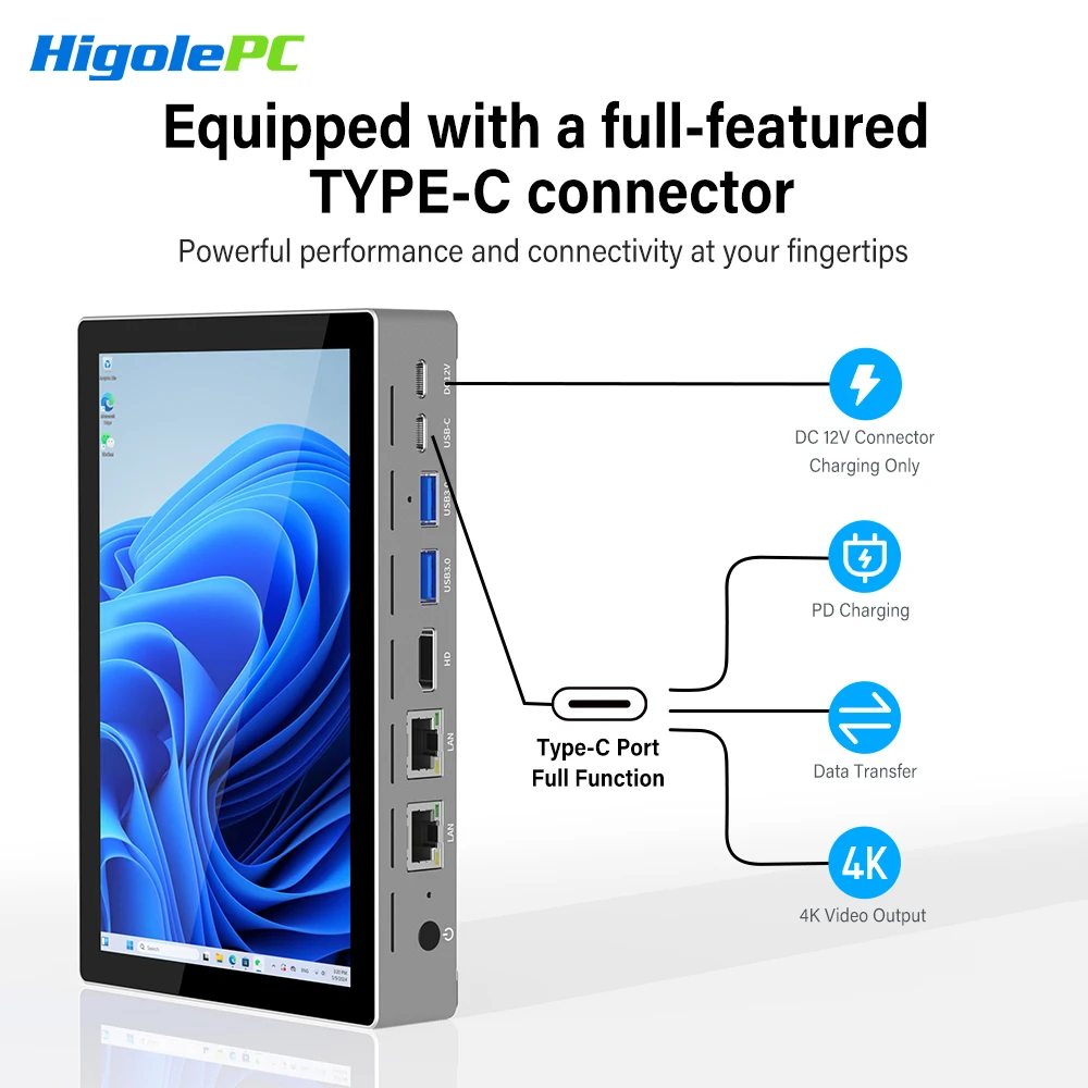 Higole F9B Pro Mini PC 7 ''Intel N95 Windows 11 WiFi5 8/16G 128/512GB 5000mAh Dual 2,5G LAN computadora de escritorio Windows Tablet PC