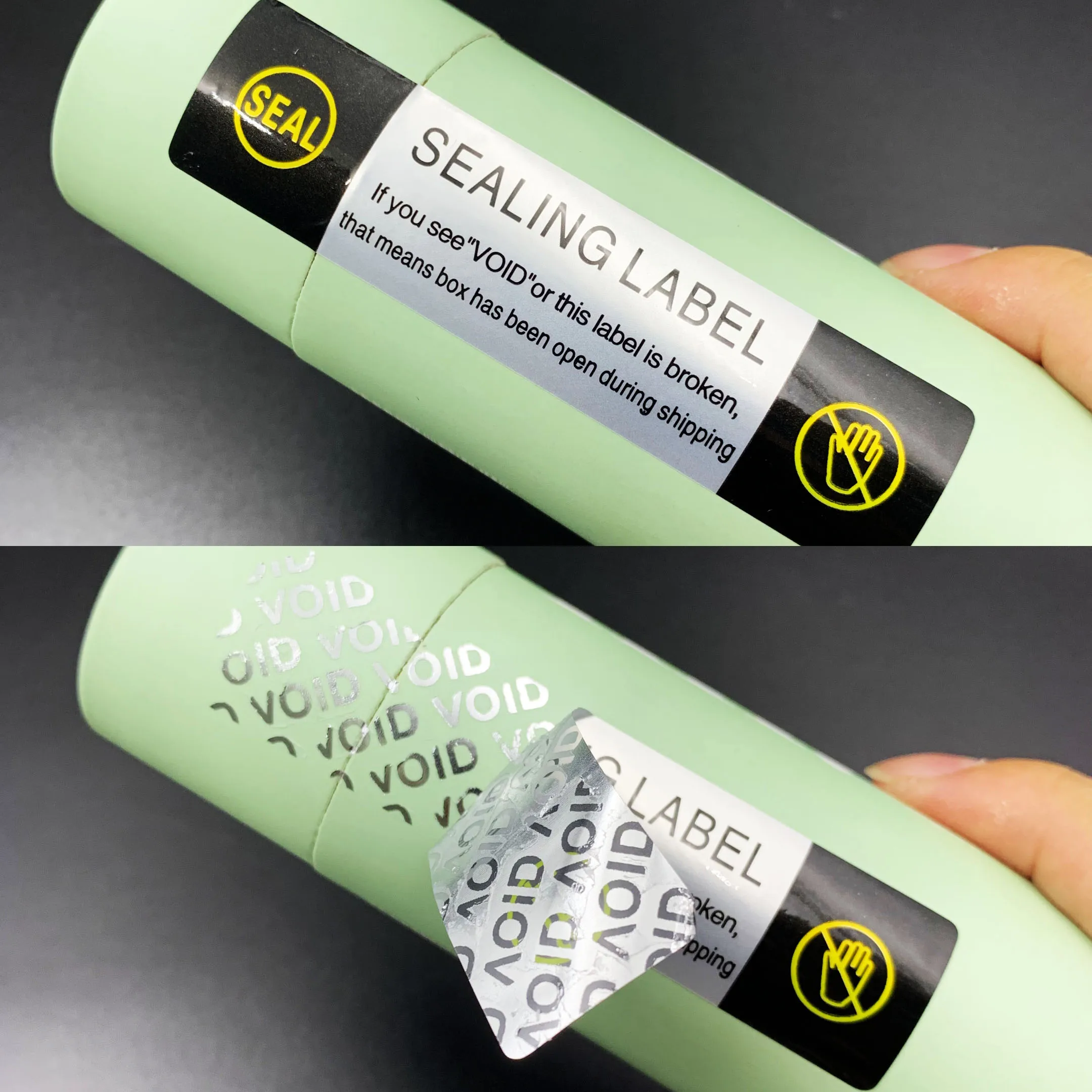 50 قطعة/100 قطعة باطلة مشرق الفضة الشحن ختم ملصقات للتسمية ، مقاوم للماء ملصقات أمنية مقاومة للعبث للجرة ، صناديق البريد