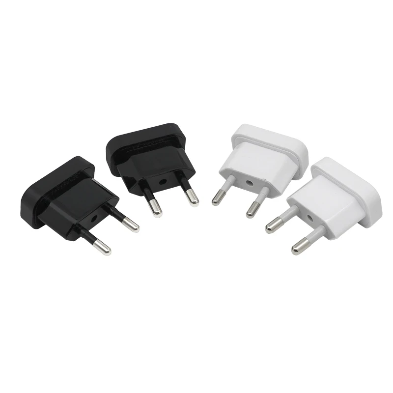 1PCS US To Europe Travel Adapter High Power 4.0mm 4.8mm Pins Safety Retardant Material US‑EU Power Plug Wall Socket Converter