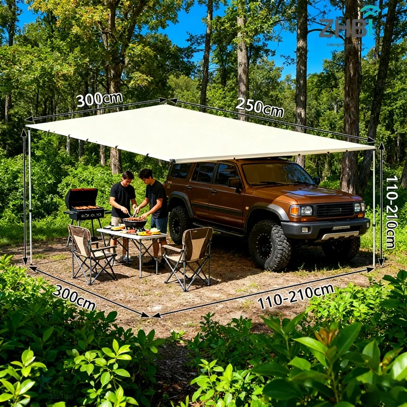 Hot Selling Waterproof S Roof Shelter Vehicle SUV Car Side Awning Cam High Quality