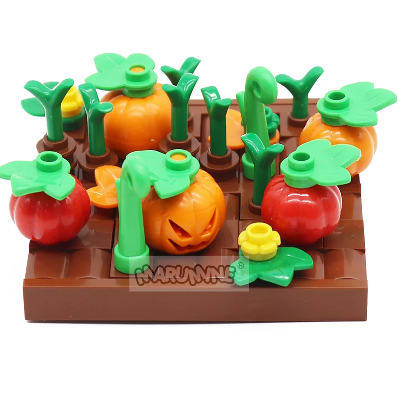 Marumine 76PCS Halloween Building Blocks Set Pumpkin MOC Bricks DIY Parts Accessories Compatible 20693 Vampires Ghosts Monster