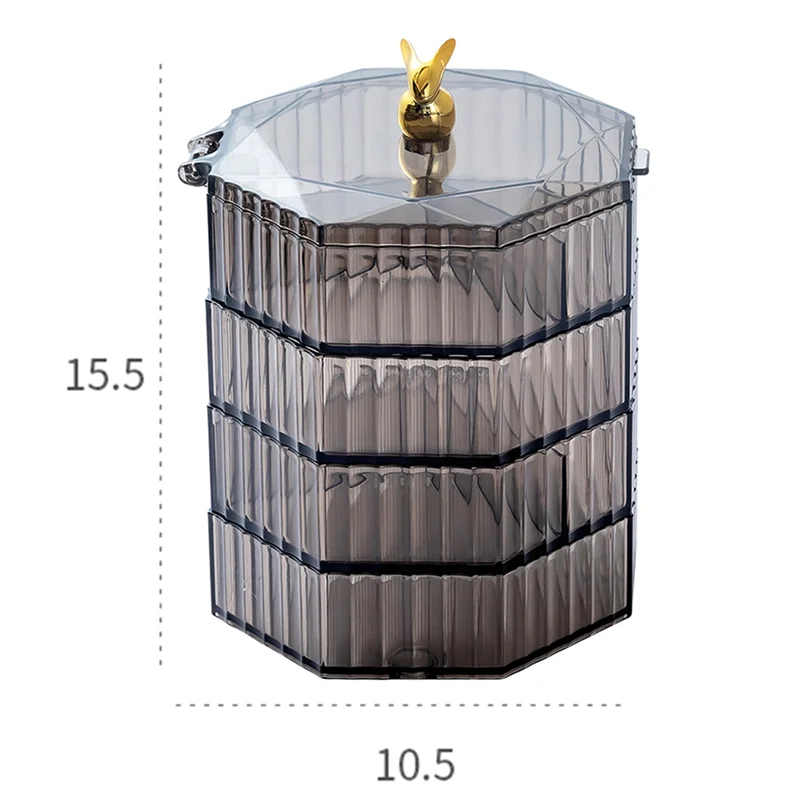 BHBD-ジュエリーボックス、ハンドル付きアクリルジュエリーオーガナイザー、女性や女の子向けのクリアジュエリーボックス、メイクアップオーガナイザー、耐久性のあるブラック