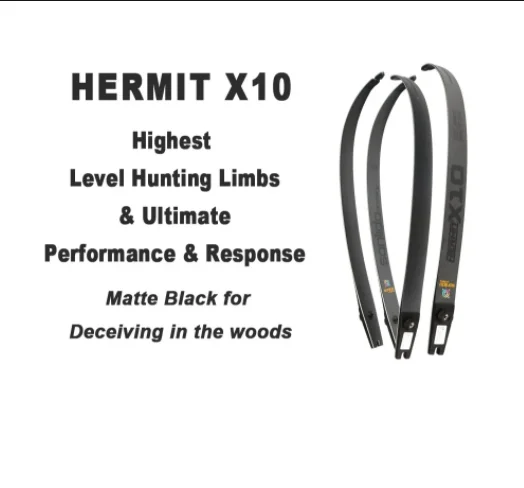 

Sanlida Hermit x10 recurve bow limbs60/62/64inch 25-60lb for archery bow limb accessory-Black
