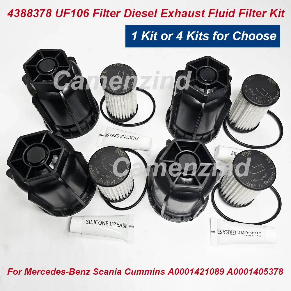 

1 or 4 4388378 UF106 Filter Diesel Exhaust Fluid Filter Kit For MERCEDES-BENZ Scania Cummins A0001421089 A0001405378 A000140539