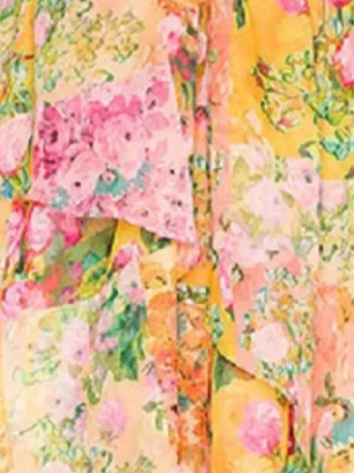 Color Print Spaghetti Strap Mini Dresses Women Irregular Pleated Pleated Beachwear Dress Casual Beach Vacation Short Vestidos