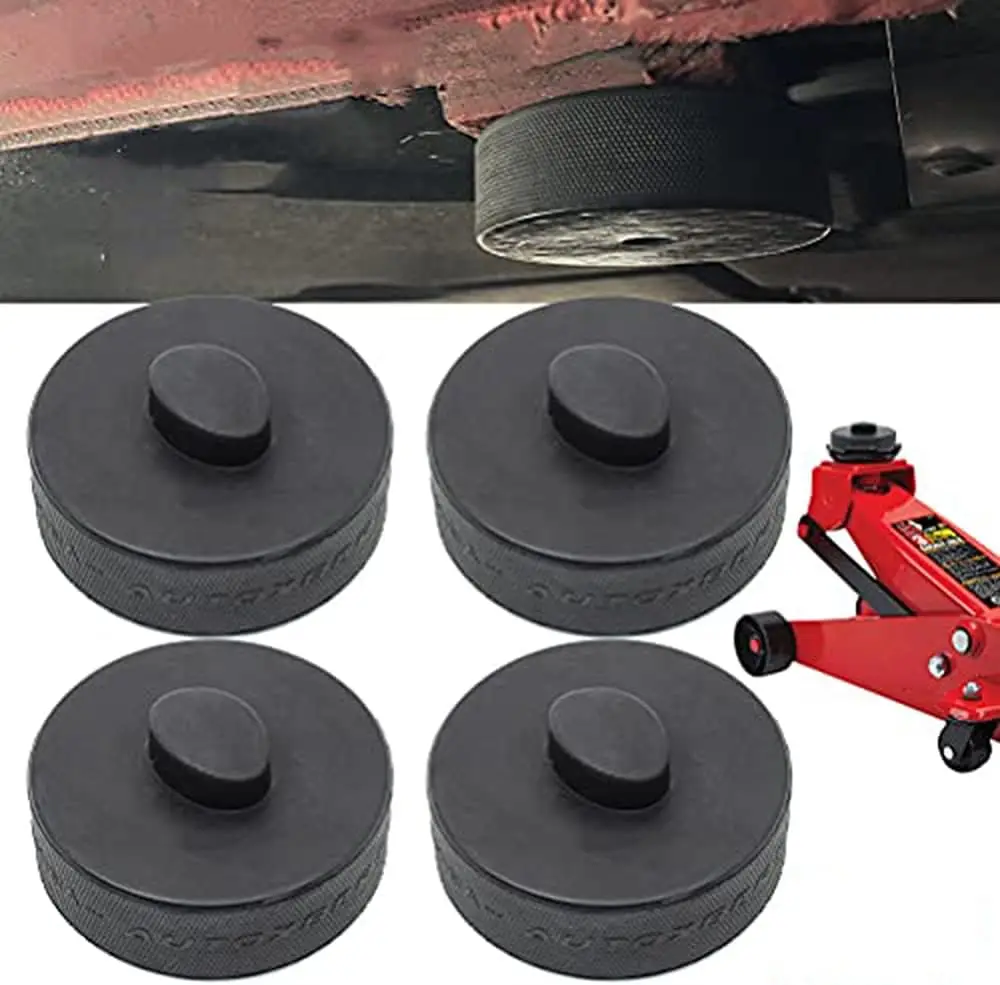 

4-Piece Rubber Jack Pad Adapter Set for Car Lifting and Repair, Protects Vehicle Chassis