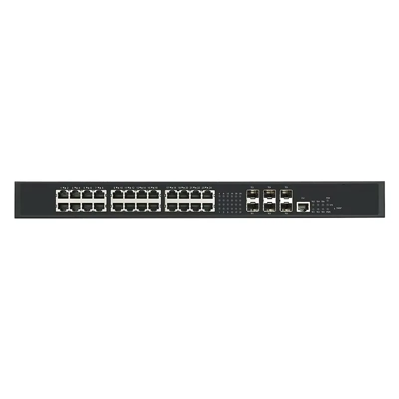 24 Port 2.5G PoE/PoE+/PoE++ Ethernet Network Switch with 6x1000/10G Fiber Management VRRP SNMP QoS IPv4/IPv6