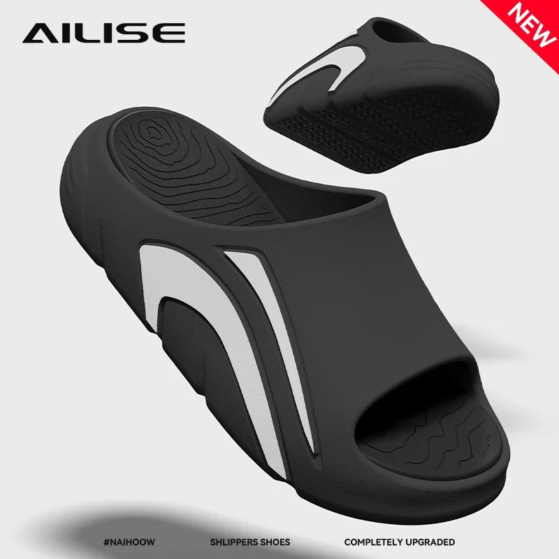 Men EVA Shower Slippers Summer Anti Odor Non Slip Thick Bottom Slides Soft Cushion Indoor Outdoor Bathroom Beach Casual Sandals