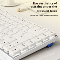 EWEADN 84 Keys Tri-Mode Low Profile Mechanical Gaming Keyboard, White Backlight, Ergonomic, for Office and Gaming, Laptop/PC