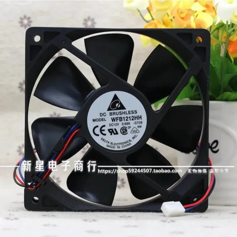 

WFB1212HH 12025 12 см 120 мм 12 В 0,68 А Макс. скорость воздушного потока с двойным шариком охлаждающий вентилятор для Delta
