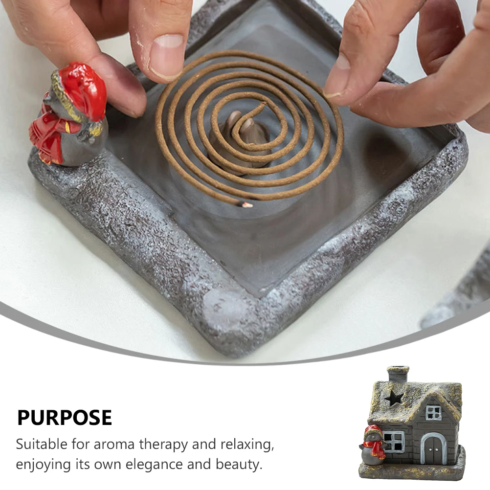 

Christmas Themed Ceramics Incense Burner Snow House Design Aromatherapy Ornament Home Decor Xmas Incense Holder