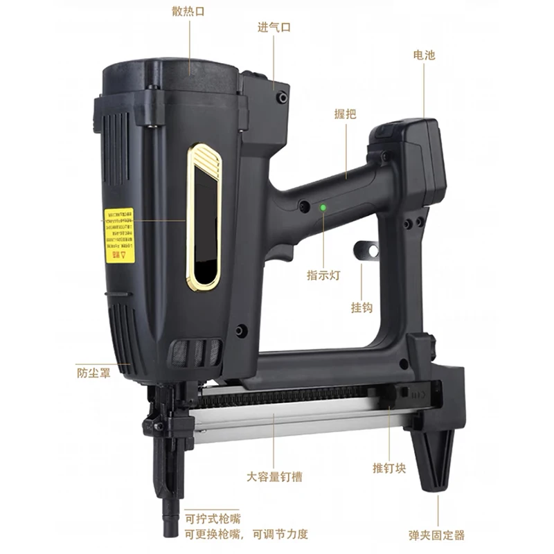 Imagem -03 - Pistola Pneumática do Prego do Aço Bateria do Lítio 7.2v Pistola do Prego do Gás Grampeador do ar Ferramentas para o Quadro e o Entalamento Nova Geração